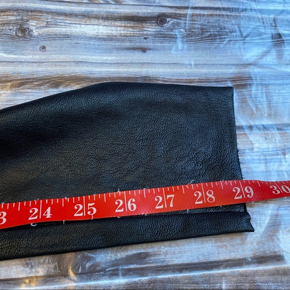 Commando Perfect Control Faux Leather High Rise Raw Hem Stretch Leggings Black L - Picture 11 of 11